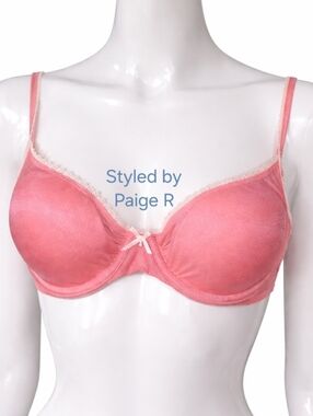 💕NEW Victorias Secret Vintage Y2K Angels Lightly Lined Demi Bra Coral 34B
